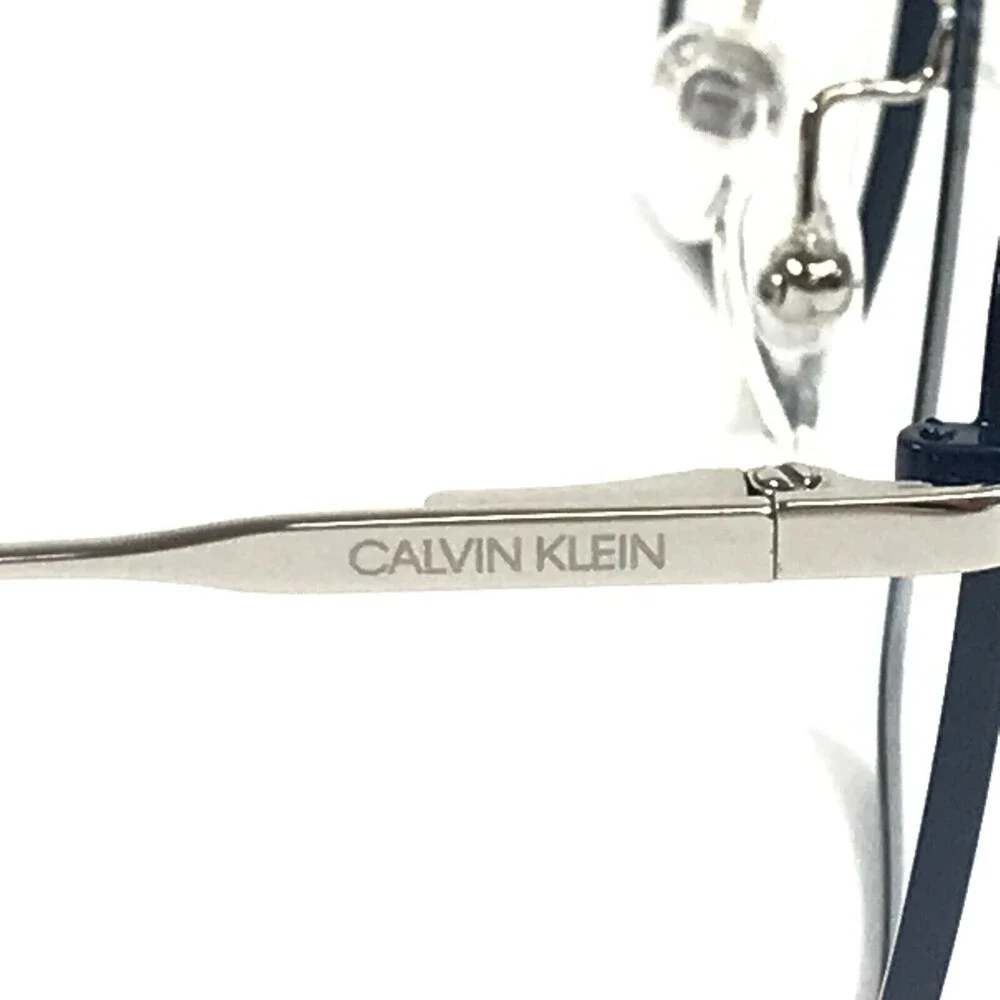 Calvin Klein Eyeglasses Frames CK19104 410 Satin Navy Gunmetal Square 53-17-140